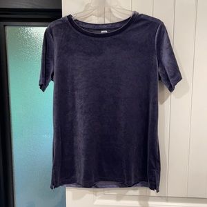 Faux velvet top